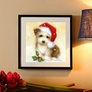 5D Regular hexahedron Diamond Painting, Christmas Dog Decoration Painting H