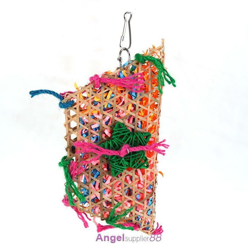 Colorful Bamboo Weave Wooden Swing Parrot Bird Toys Bird Cage Accessories