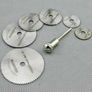 7Pcs HSS CIRCULAR SAW BLADE DISCS & MANDREL|Rotary Tool Wood/Metal Cutting Kit