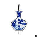 1pc Chinese Folk Style Blue-and-White Porcelain Dragon Pattern Metal Bookma B8L2