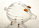 Stripe Piggy Bank Design Glass Money Box Mini Fish Tank Terrarium Container