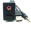 USB AUX Device Charging Data Transfer Interior Adapter Headphone Male Jack Car