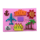 aeroplane palm tree silicone mold fondant mould cake decorating tools  JR