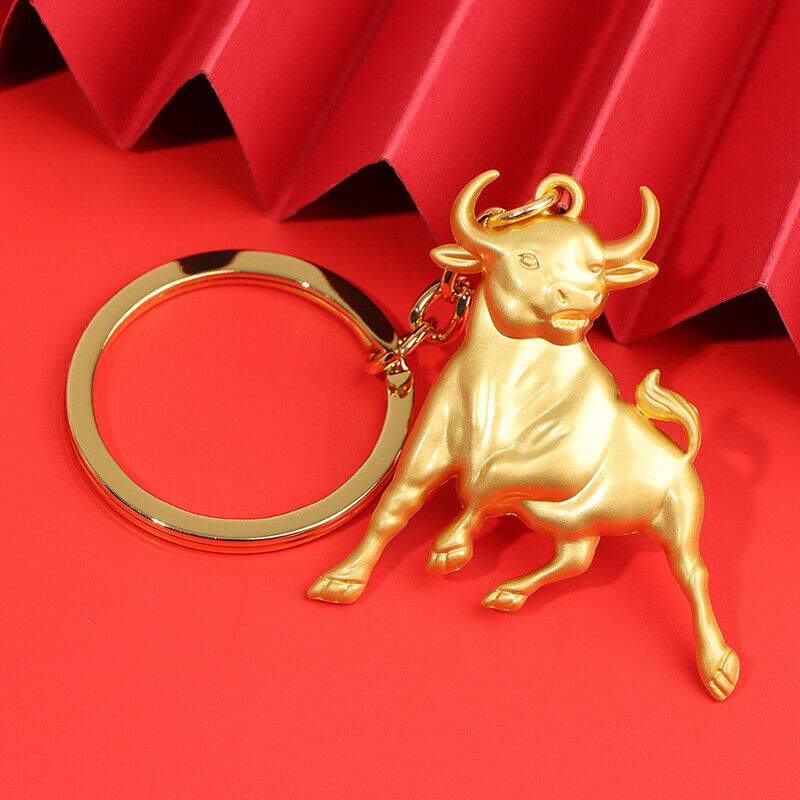 2021 Chinese Ox Year Lucky Pendant Keychain Propitious Gifts Hanging Trinket_kz