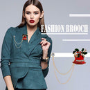 Fashion Brooch Rhinestone Bells Snowman Badges Jacket Xmas Gift (Style 1) A