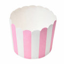 50 Pcs Pink Cupcake boxes Paper For Muffins Cake Mould stripe Decoration J9Z3