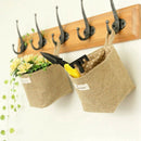 cotton linen art flower pot small sack hanging jute cotton dot storage bask K4F7