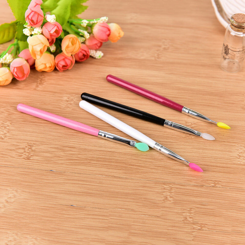 Makeup Silicone Head Brush Rhinestone Eye Shadow Eyebrow Lip Tool  ca MW%WSJCATO