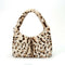 Women Winter Fur Handbag Plush Soft Shoulder Underarm Bag (Yellow Leopard)
