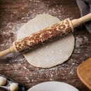 Snowflake Rattan Rolling Pin Wooden Rolling Pin Christmas Rolling Pin with
