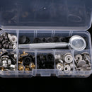40 Sets 4 Colors Metal Snap Fastener Press Studs Kit for Leather Bag Clothes