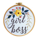 Flower Pattern Embroidery Starter Kit with Embroidery Hoop, Color Threads,