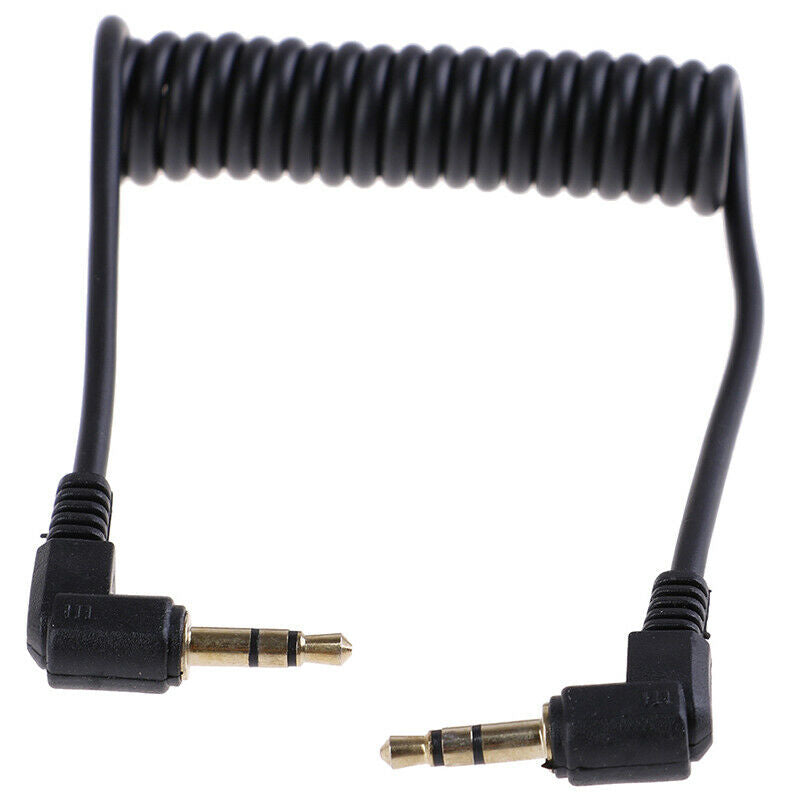 Coiled Audio Cable Jack Right Angle 90 Degree 3.5mm Jack Aux Cord Cable JR
