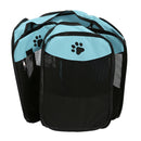Claw Print Foldable Pet Cat Dog Tent House Guard Playpen Fence (Sky Blue) A