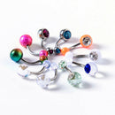 Gem Ball Stud Stainless Steel Belly Button Navel Barbell RINGS Piercings y GFJ