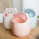 Mini Waste Bin Rolling Cover Desktop Garbage Paper Basket Table Trash Home