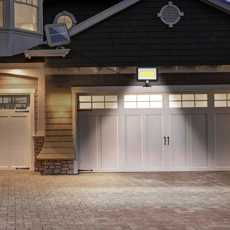 Outdoor Night Lighting COB 100LED Solar Wall Split Lamp Motion Sensor Waterproof