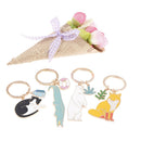 1pc Animal Keychain Black Cat Bear Fox KeyChain Pet Jewelry Key Accessories FT