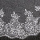 4 Meter White Cathedral Wedding Veils Long Lace Edge Bridal Veil with Comb