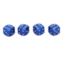 4pcs Dice Style Car Tire Wheel Tyre Caps Valve Stem Dust Covers (Blue)