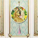 Dog Mural Pink Tassels DIY Diamond Painting Special Shape Drill Home Decor