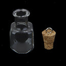 10pc Glass Cork Bottles Square Vial Wishing Bottle DIY Pendants Clear