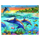 DIY 5D Round Diamond Painting Dolphins Embroidery Cross Stitch Craft Decor