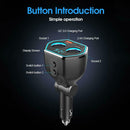 A21Q Dual USB 5V 2.4A QC3.0 LED Digital Car Phone Charger w/Lighter Sockets