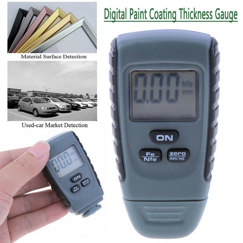 RM660 Digital Paint Coating Thickness Gauge Fe/NFe 0-1.25mm Meter Auto Tester