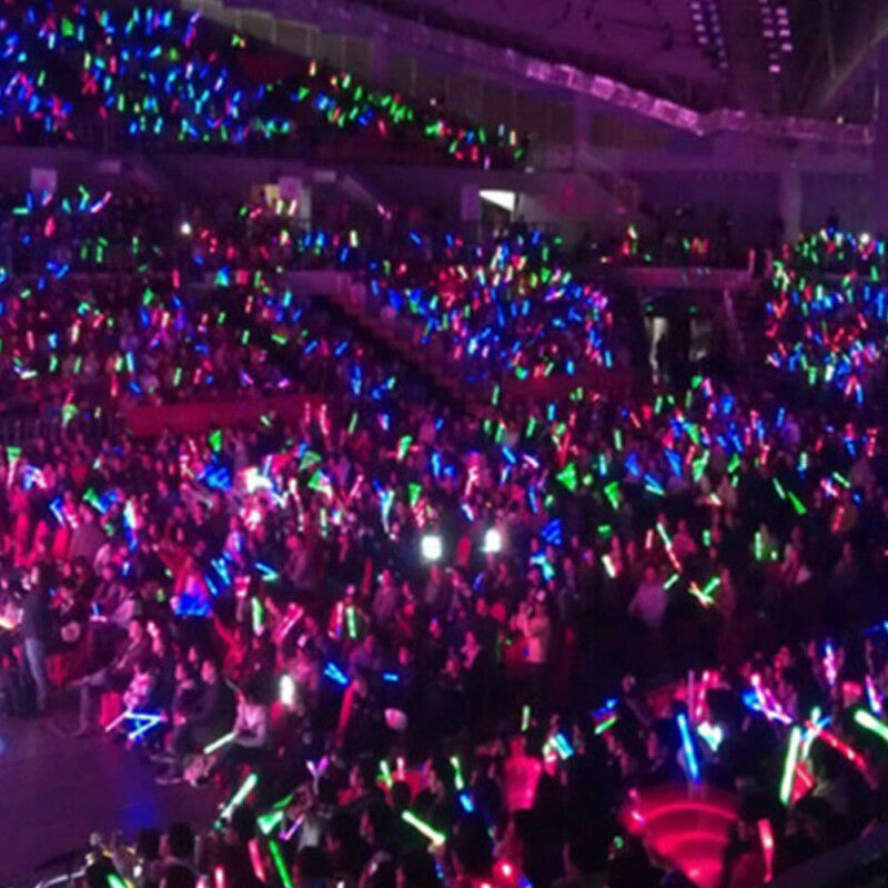 Changeable Light Up Foam Sticks LED Wands Rally Rave Batons Flashing Glow S A5V0