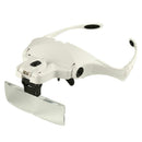 5 Lens Adjustable Loupe Headband Magnifying Glass Magnifier with LED