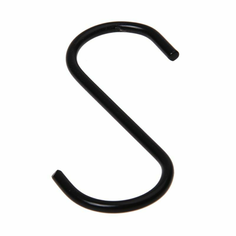 1 x 3" S-Shape Metal Hook---Black Y6U3