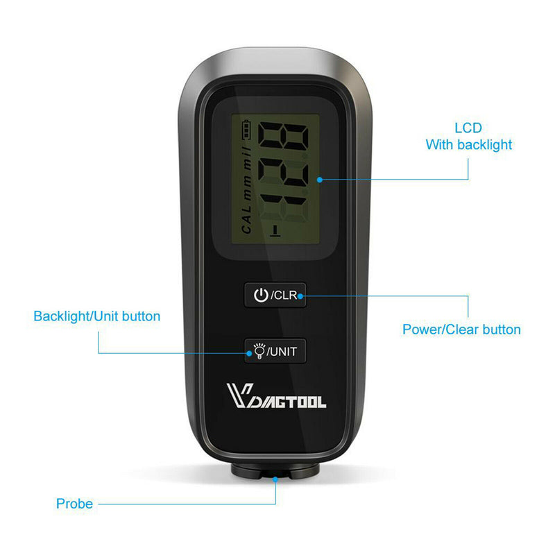 Portable Car LCD Digital Paint Thickness Gauge Meter Painting Measuring