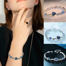 Fashion Charm Ladies Ocean Heart Blue Crystal Rhinestone Bangle Bracelet Gi N3E4