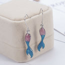 Fashion Sparkle Mermaid Tail Pendant Drop Hook Earrings Women Party Jewelry