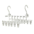 Clothes Hangers Clip Drying Pant Rack Wardrobe 12 Clips Folding Hook Trousers Ho