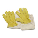 1 Pair Beekeeper Gloves Cotton Leather Apiculture Anti Bee Sleeves (Yellow) A