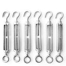 5 pcs M8 304 Stainless Steel Hook & Eye Turnbuckle Hook Wire Rope Tension F6H4