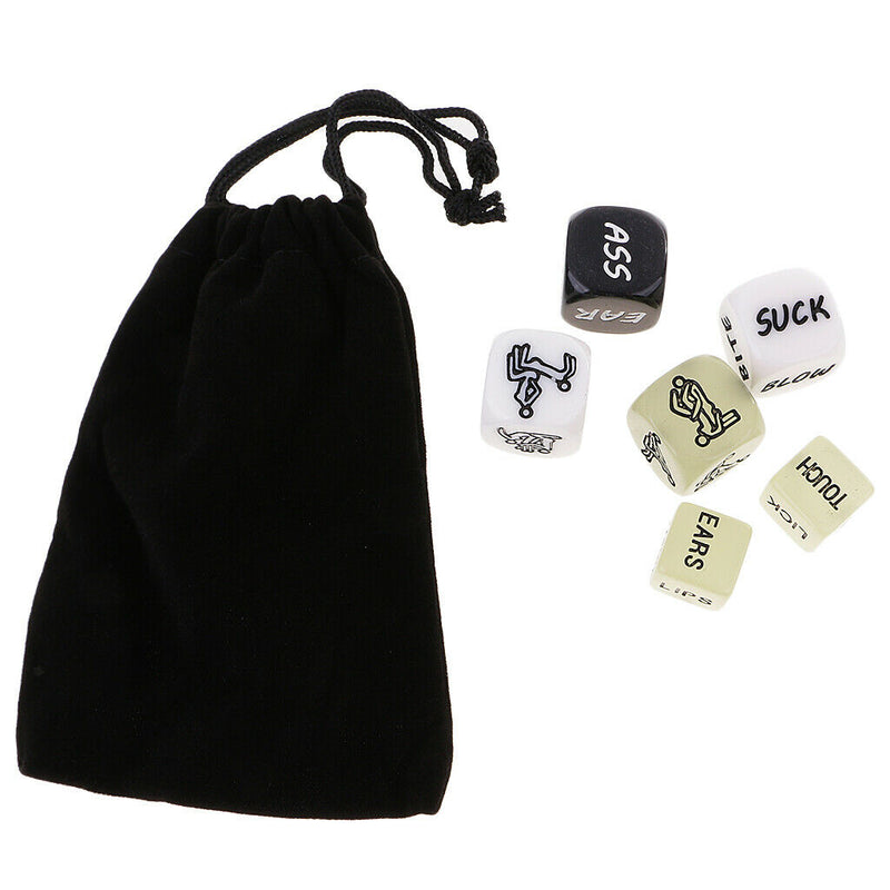 6 Pieces Funny and Romantic Role Playing Dice Game Set,Novelty Gift for
