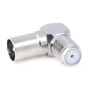 2pcs Right Angle F Female to 9.5 TV Male Aerial Antenna Plug Connector Adap Kw