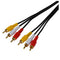 10ft Triple 3 Male RCA Composite Audio Video DVD TV Cable Cord Black I3Q8