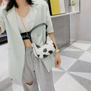 Fashion Cow Dots Shoulder Bag Women Leather Chain Hobos Totes Handbag (L)