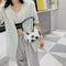 Fashion Cow Dots Shoulder Bag Women Leather Chain Hobos Totes Handbag (L)