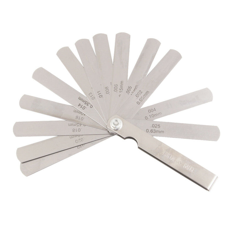 1 Set Metric/Inch Feeler Filler Gauge with 15 Blades Valves Measure Tools