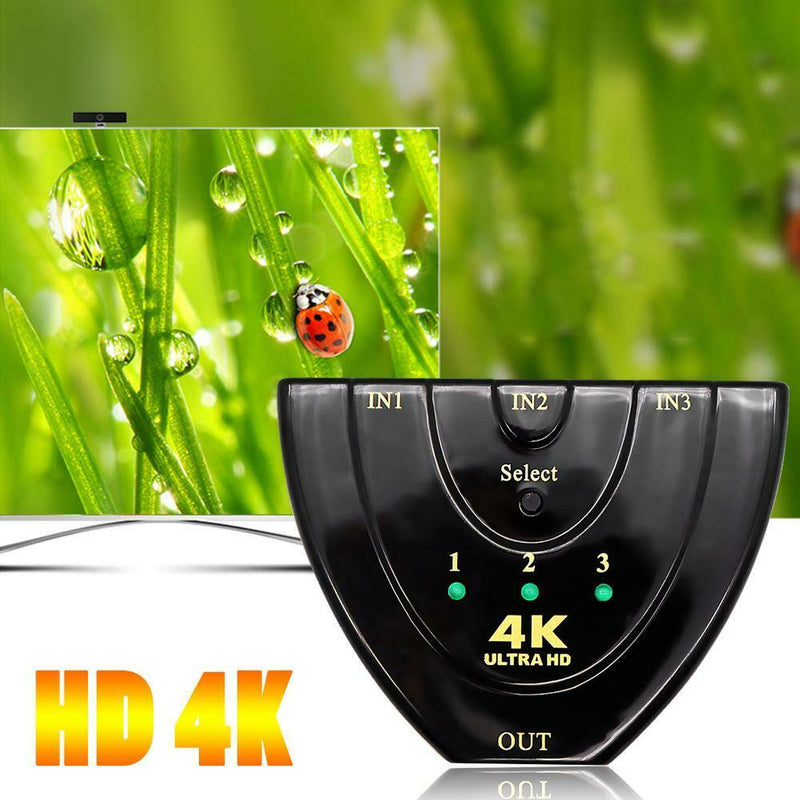 Mini 3 Port 4Kx2K HDMI Switcher 3 Input 1 Output Video Splitter Converter