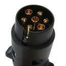 12V 7-Way Round Plastic RV Trailer Plug Connector Plug (Black)