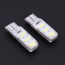 10pcs T10 5630 W5W Silica Gel 6MSD LED Car Interior Light Reading Bulbs White