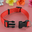 Adjustable Nylon Dog Puppy Collar with Buckle and Clip for Lead (L, Red) Q8K8