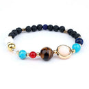 Universe Planets Bead Bracelet Natural Stone Bangle Women Jewelry (Style 1) A