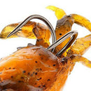 Fishing tackle Soft lure Artificial Crab Hook Yellow orange